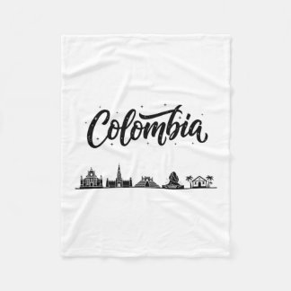 Colombia Skyline Travel Vacation Outfits  Fleece Blanket