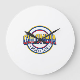 Colombia Soccer 2026 Soccer Bold Country Typograph Large Clock
