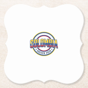 Colombia Soccer 2026 Soccer Bold Country Typograph Paper Coaster