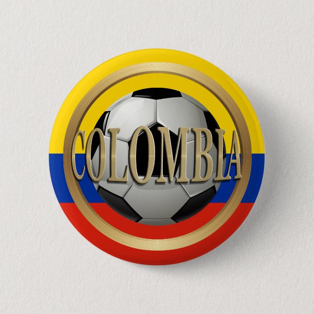 Colombia Soccer Ball 6 Cm Round Badge (Front)