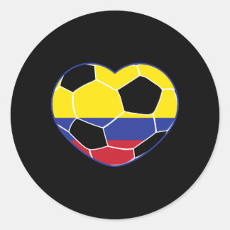 Colombia Soccer Ball Heart - Colombian Football Classic Round Sticker