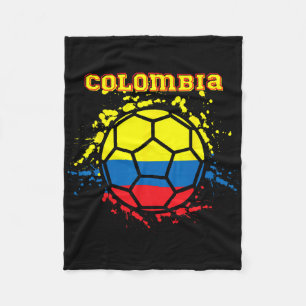 Colombia Soccer Colombian Flag Futbol Fan Jersey Fleece Blanket