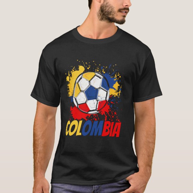 Colombia Soccer Colombian Flag Men Women Kids T-Shirt (Front)