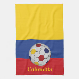 Colombia Soccer Poster Tea Towel