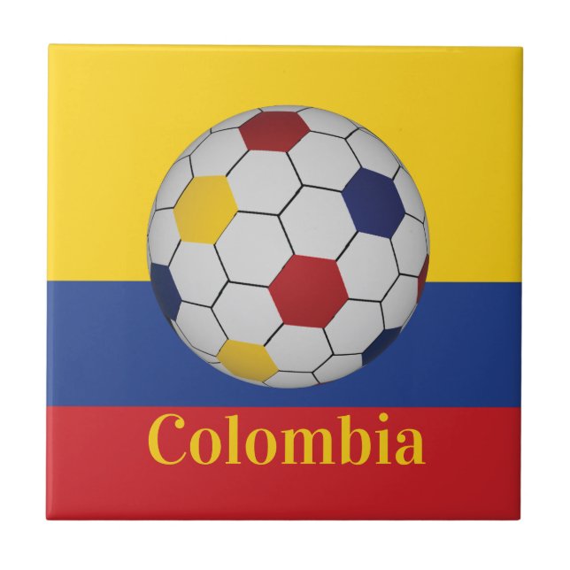 Colombia Soccer Poster Tile (Front)
