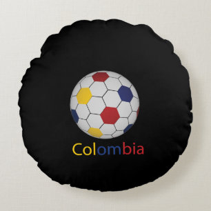 Colombia Soccer Round Pillow