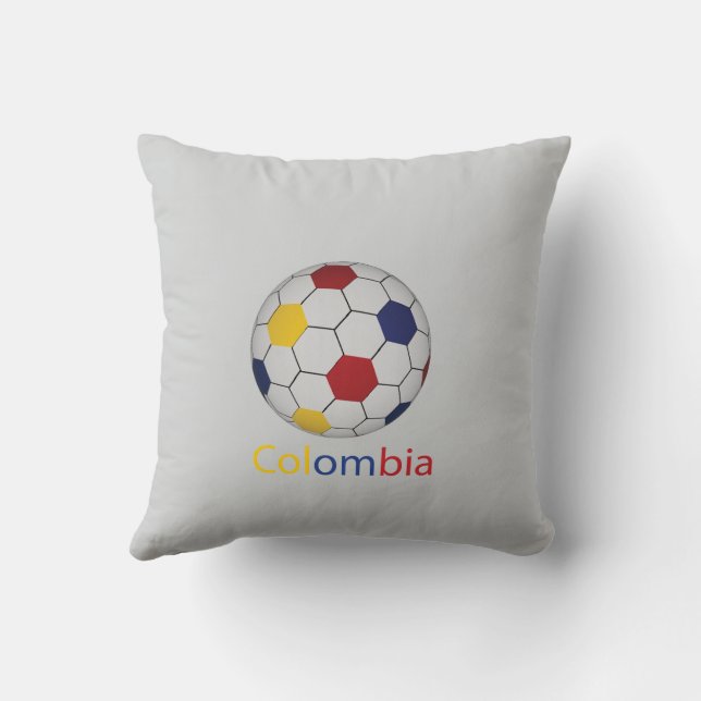 Colombia Soccer Throw Pillow (Back)