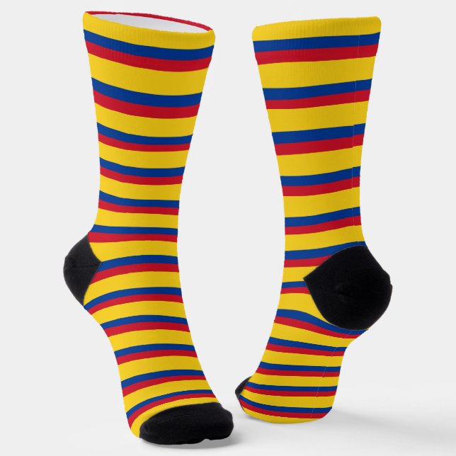 Colombia Socks, patriotic Colombian Flag fashion Socks (Angled)