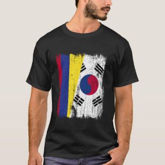 Colombia South Korea Half Flag Colombian South Kor T-Shirt