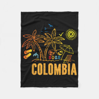 Colombia Souvenirs Vacation 2025 Family Trip Frien Fleece Blanket