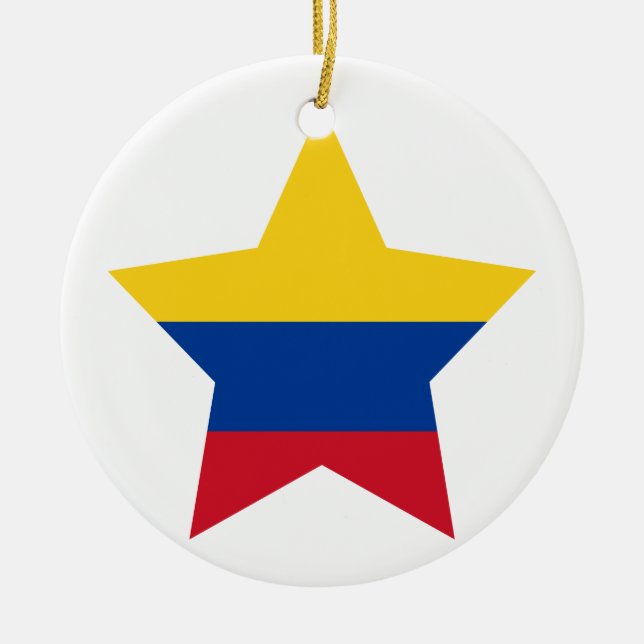 Colombia Star Ceramic Tree Decoration (Front)
