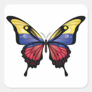 Colombia Swallowtail Butterfly Flag Sticker