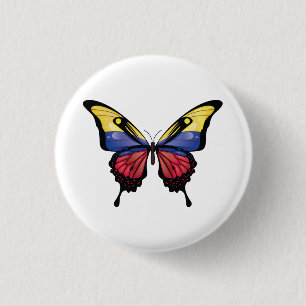 Colombia Swallowtail Butterfly Flag Sticker 3 Cm Round Badge