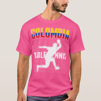Colombia Table Tennis Fans Jersey Colombian Flag P T-Shirt