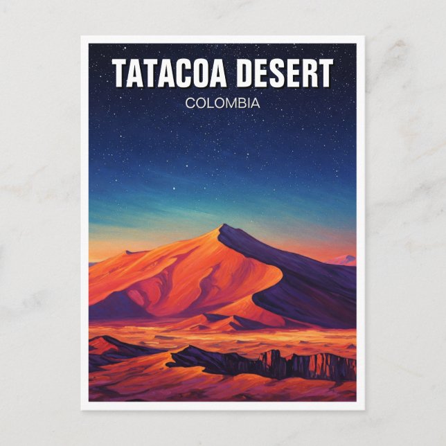 Colombia Tatacoa Desert Night Travel Postcard (Front)