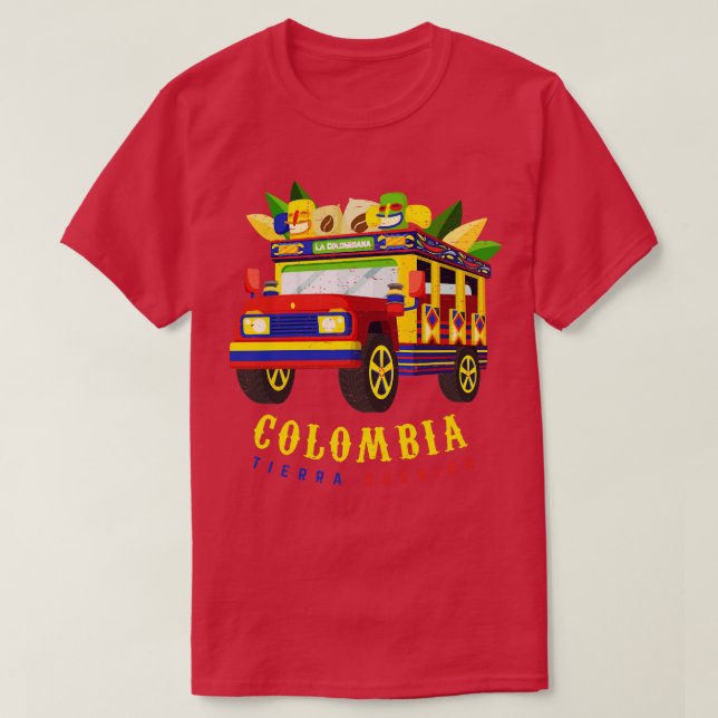 Colombia Tierra Querida Chiva Colombiana T-Shirt (Design Front)