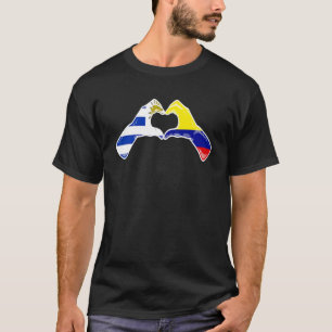 Colombia Uruguay Flag Colombian Uruguayan Heart T-Shirt