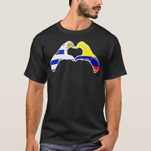 Colombia Uruguay Flag Colombian Uruguayan Heart  T-Shirt