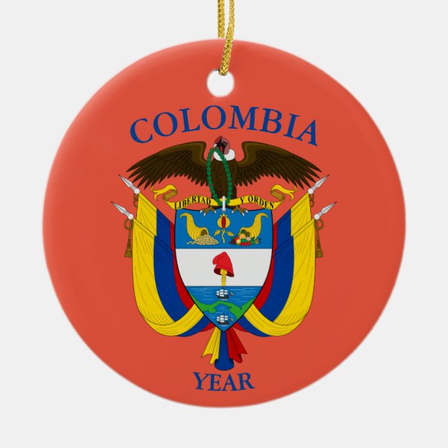 Colombia Vacation Christmas Ceramic Ornament (Front)