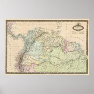 Colombia, Venezuela, South America Poster