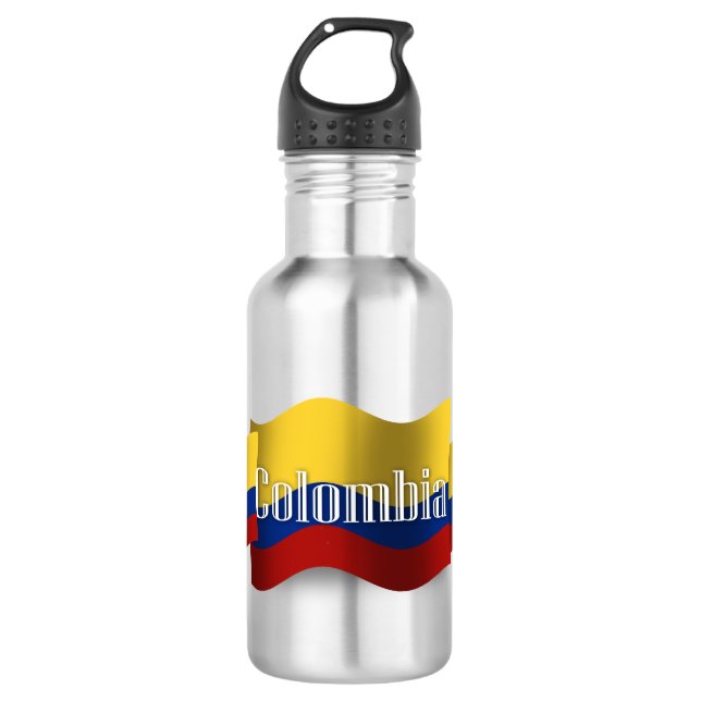 Colombia Waving Flag 532 Ml Water Bottle (Front)