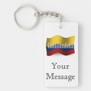 Colombia Waving Flag Key Ring
