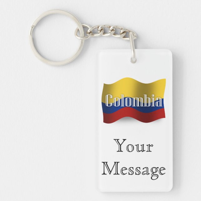 Colombia Waving Flag Key Ring (Front)