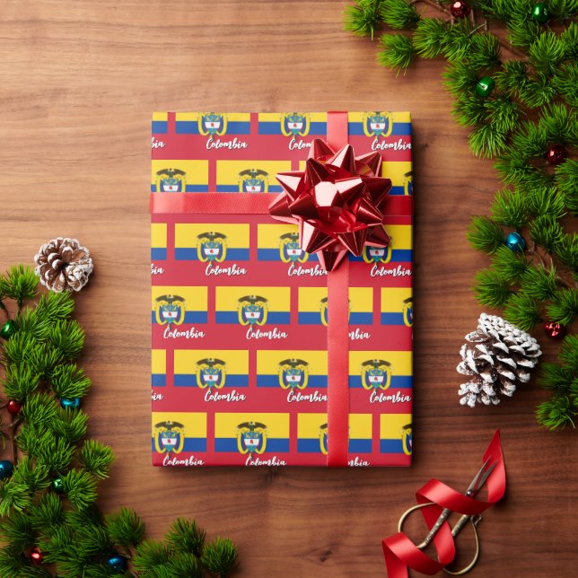 Colombia Wrapping Paper, Red, Colombian Flag Paper (Holiday Gift)