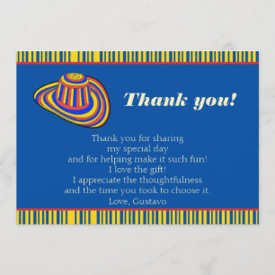 Colombian Adult Striped Hat Thank You Card