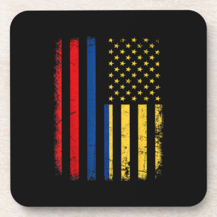 Colombian American Flag Colombian Roots Colombia A Coaster