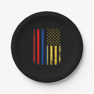 Colombian American Flag Colombian Roots Colombia A Paper Plate