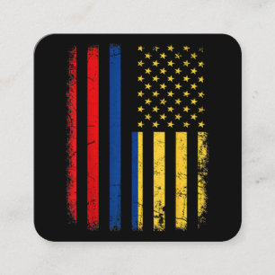 Colombian American Flag Colombian Roots Colombia A Square Business Card