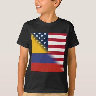 Colombian American Flag   Half Colombia USA  T-Shirt
