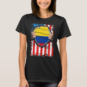 Colombian American Grown Patriot Colombia Flag fro T-Shirt