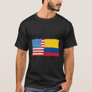 Colombian American Half Colombia Half America Flag T-Shirt