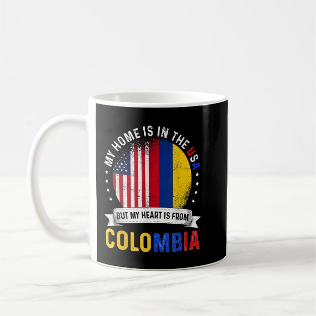 Colombian American Patriot Heart is from Colombia  Coffee Mug (Left)