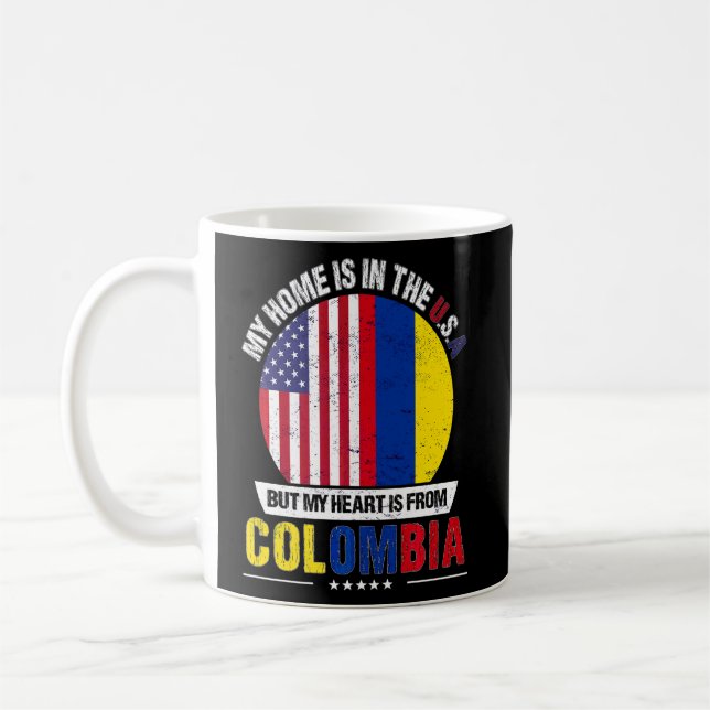 Colombian American Patriot Heart Is From Colombia  Coffee Mug (Left)