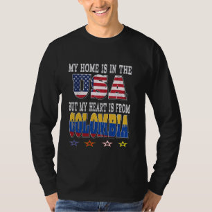 Colombian American Patriot Heart is from Colombia  T-Shirt