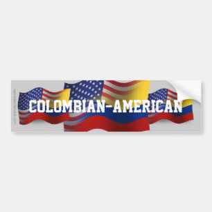 Colombian-American Waving Flag Bumper Sticker