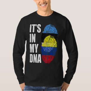 Colombian And Estonian Mix DNA Flag Heritage T-Shirt