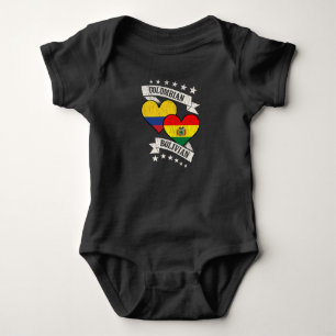 Colombian Bolivian Heart Flags Colombia Bolivia Baby Bodysuit