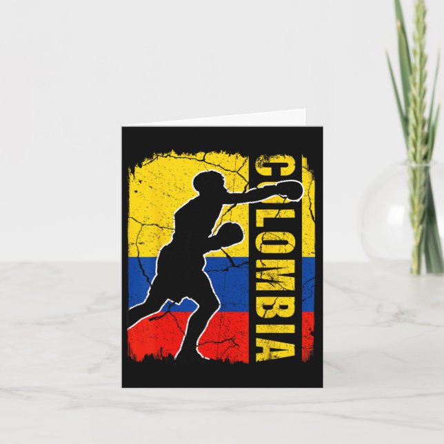 Colombian Boxing Team Colombia Flag Boxing Gloves  Card (Front)