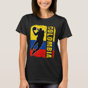 Colombian Bysketbyll Player Colombia Flag Bysketby T-Shirt