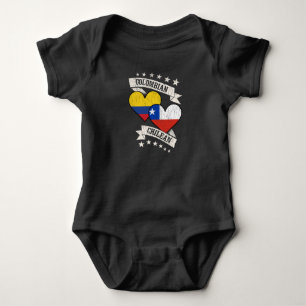 Colombian Chilean Heart Flags Colombia Chile Baby Bodysuit