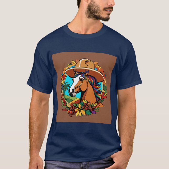 Colombian Coffee Heritage: Colourful Cartoon Desig T-Shirt (Front)