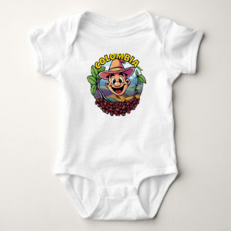 Colombian coffee seeds logo  baby bodysuit