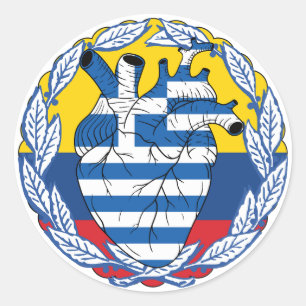 Colombian Colombia Greek Independence Greek Greece Classic Round Sticker