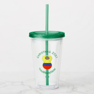 Colombian Flag Abuela Christmas Angel Personalised Acrylic Tumbler