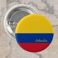 Colombian Flag button, patriotic Colombia