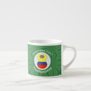 Colombian Flag Christmas Abuela Angel Personalised Espresso Cup